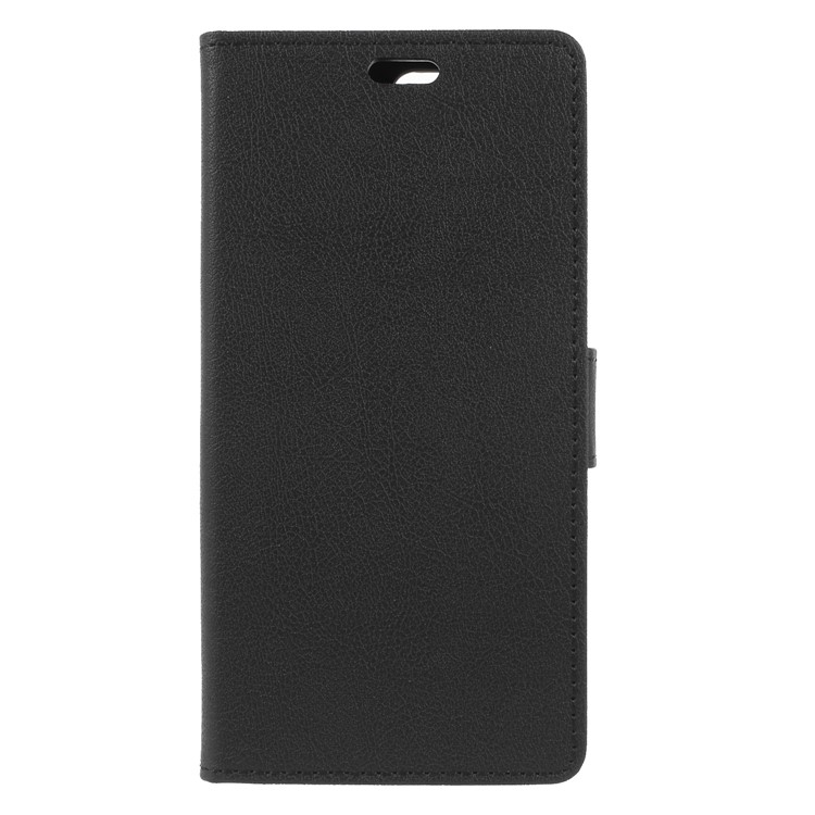 PU Leather Wallet Flip Stand Cell Phone Cover for Huawei Y6 (2018) / Honor 7A (without Fingerprint Sensor) - Black-1