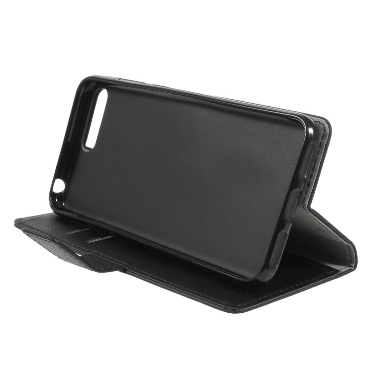 PU Leather Wallet Flip Stand Cell Phone Cover for Huawei Y6 (2018) / Honor 7A (without Fingerprint Sensor) - Black-4