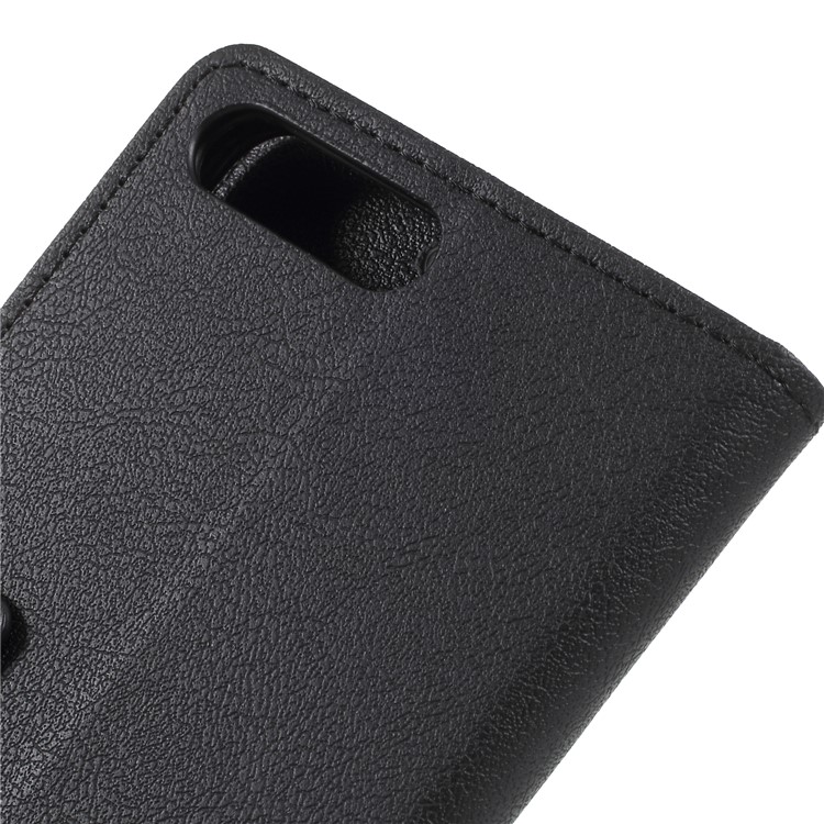 PU Leather Wallet Flip Stand Cell Phone Cover for Huawei Y6 (2018) / Honor 7A (without Fingerprint Sensor) - Black-8