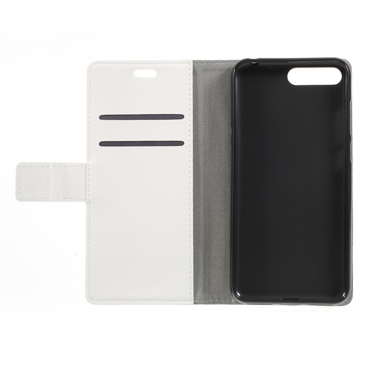 PU Leather Wallet Flip Stand Mobile Phone Shell for Huawei Y6 (2018) / Honor 7A (without Fingerprint Sensor) - White-6