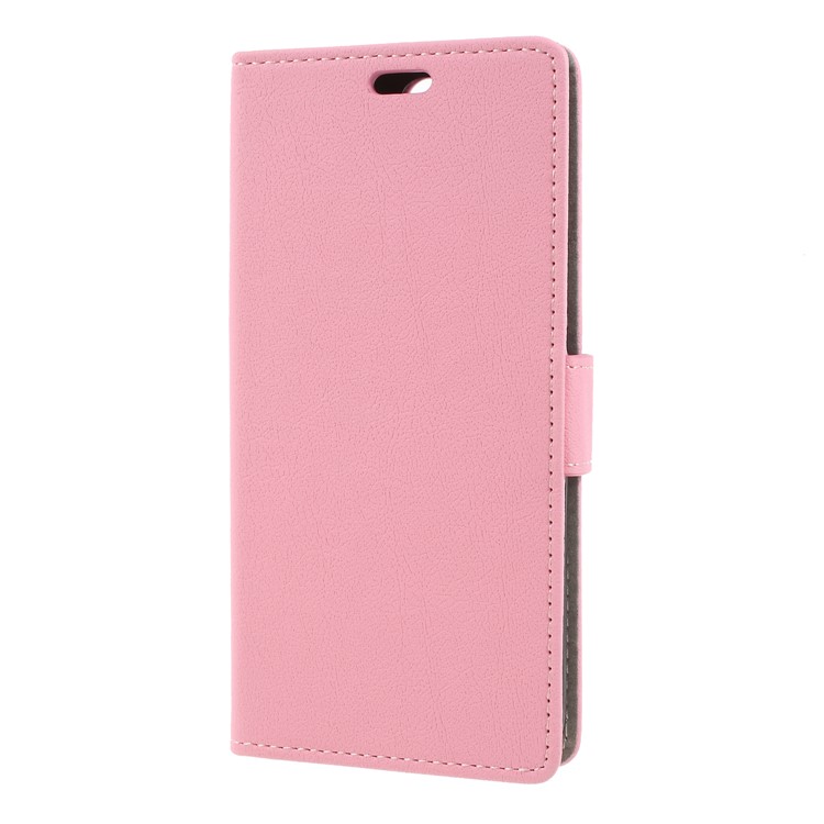 Card Holder Leather Magnetic Stand Phone Shell for Huawei Y6 (2018) / Honor 7A (without Fingerprint Sensor) - Pink-3