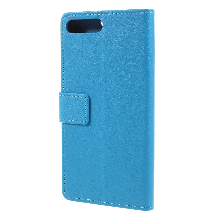 PU Leather Card Holder Phone Cover with Stand for Huawei Y6 (2018) / Honor 7A (without Fingerprint Sensor) - Blue-2