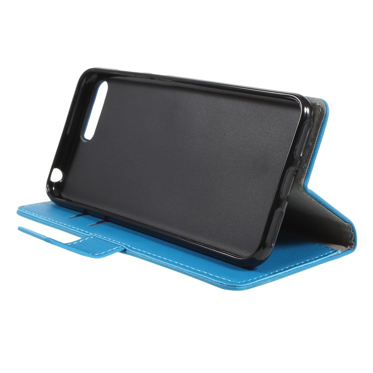 PU Leather Card Holder Phone Cover with Stand for Huawei Y6 (2018) / Honor 7A (without Fingerprint Sensor) - Blue-4