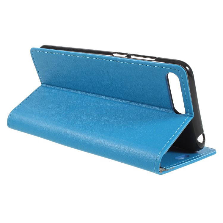 PU Leather Card Holder Phone Cover with Stand for Huawei Y6 (2018) / Honor 7A (without Fingerprint Sensor) - Blue-5