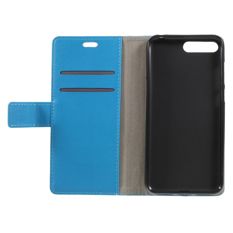 PU Leather Card Holder Phone Cover with Stand for Huawei Y6 (2018) / Honor 7A (without Fingerprint Sensor) - Blue-6