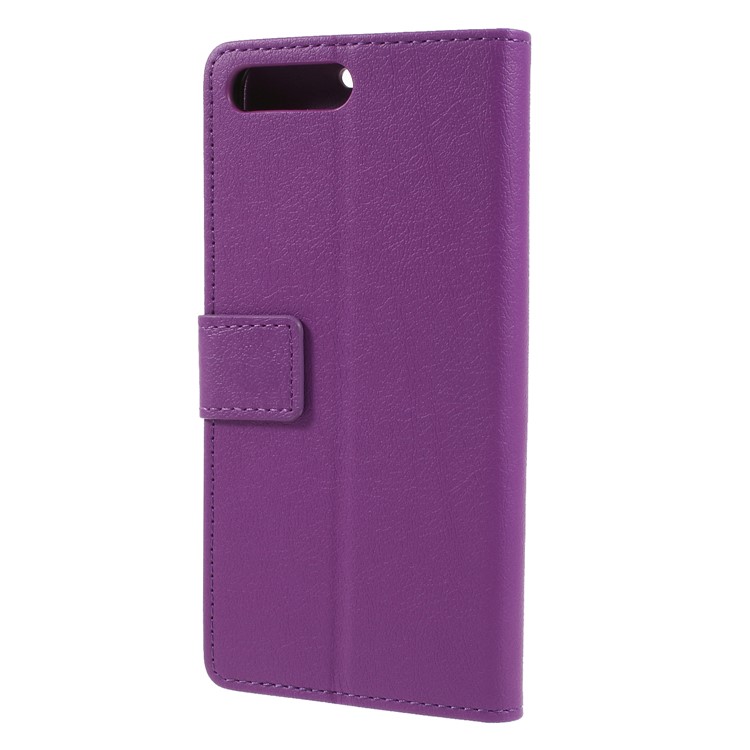 PU Leather Wallet Stand Mobile Casing for Huawei Y6 (2018) / Honor 7A (without Fingerprint Sensor) - Purple-2
