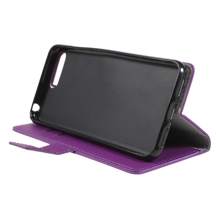PU Leather Wallet Stand Mobile Casing for Huawei Y6 (2018) / Honor 7A (without Fingerprint Sensor) - Purple-4