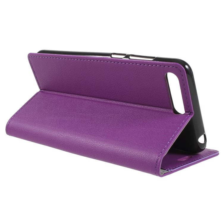 PU Leather Wallet Stand Mobile Casing for Huawei Y6 (2018) / Honor 7A (without Fingerprint Sensor) - Purple-5
