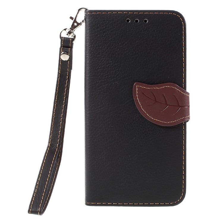 Leaf Stand Leather Wallet Case for Huawei Honor 4A / Y6 - Black-3