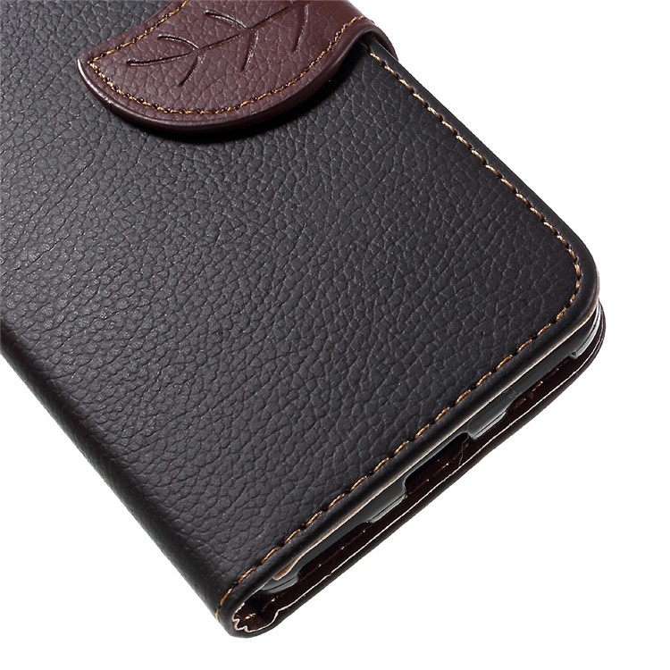 Leaf Stand Leather Wallet Case for Huawei Honor 4A / Y6 - Black-7