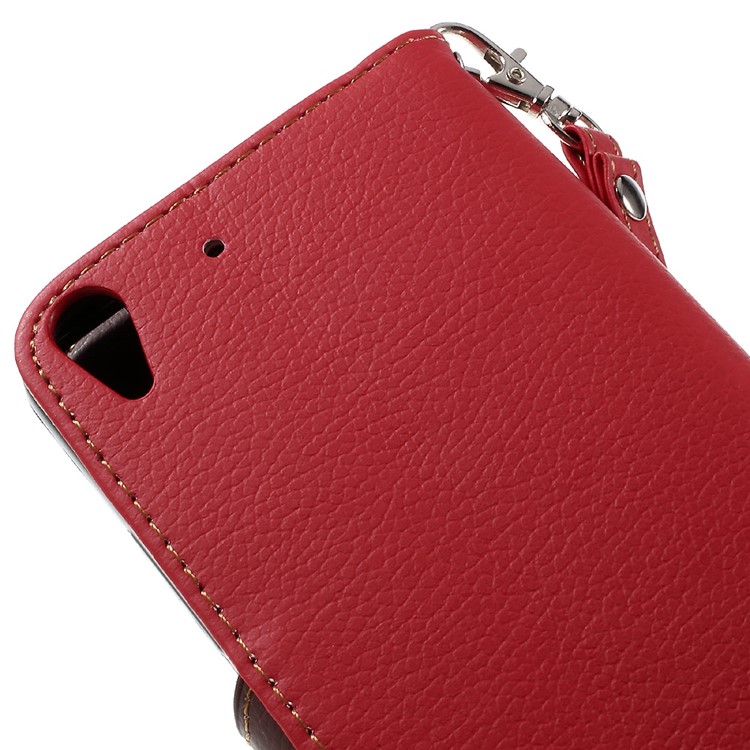 Leaf Stand Leather Wallet Cover for Huawei Honor 4A / Y6 - Red-8