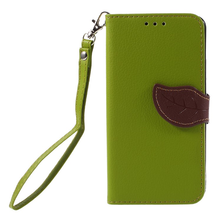 Leaf Protective Leather Wallet Case for Huawei Honor 4A / Y6 - Green-3