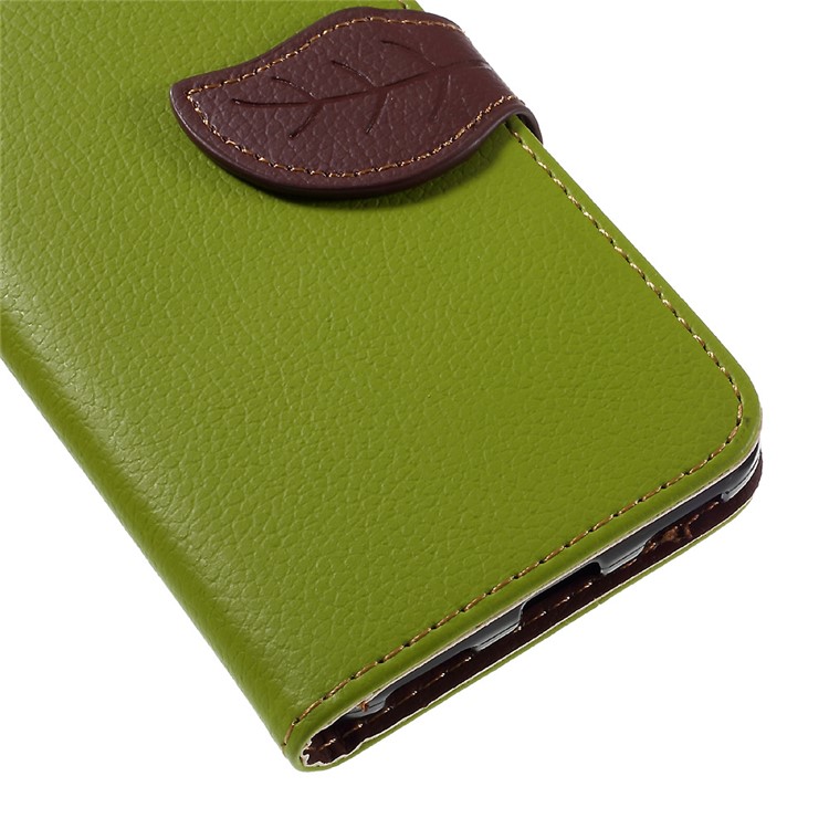 Leaf Protective Leather Wallet Case for Huawei Honor 4A / Y6 - Green-7