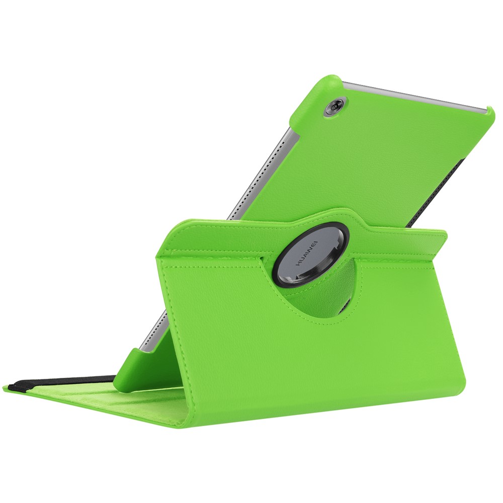 Couverture de Protection du Support en Cuir de Grain Litchi Pour Huawei MediaPad M5 10 / M5 10 (Pro) Avec Bande Élastique - Vert