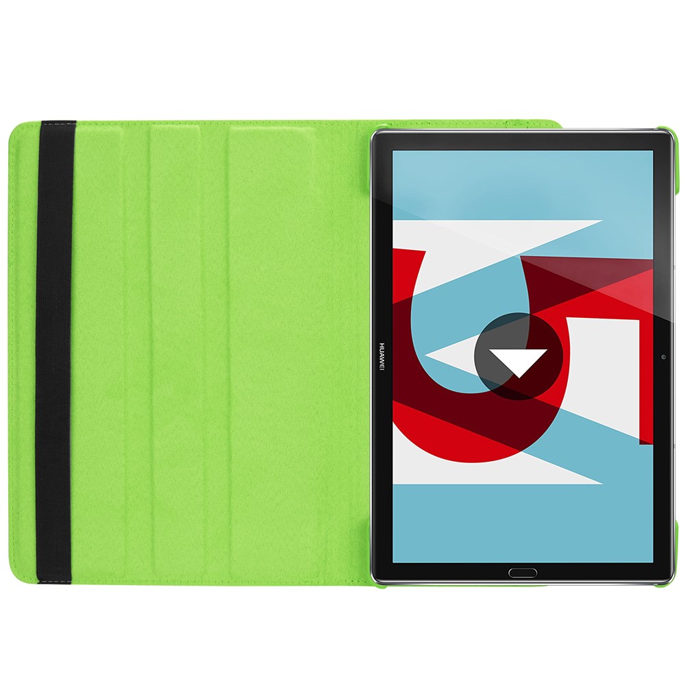Litchi Grain Leather Stand Protection Cover for Huawei MediaPad M5 10/M5 10 (Pro) with Elastic Band - Green-8
