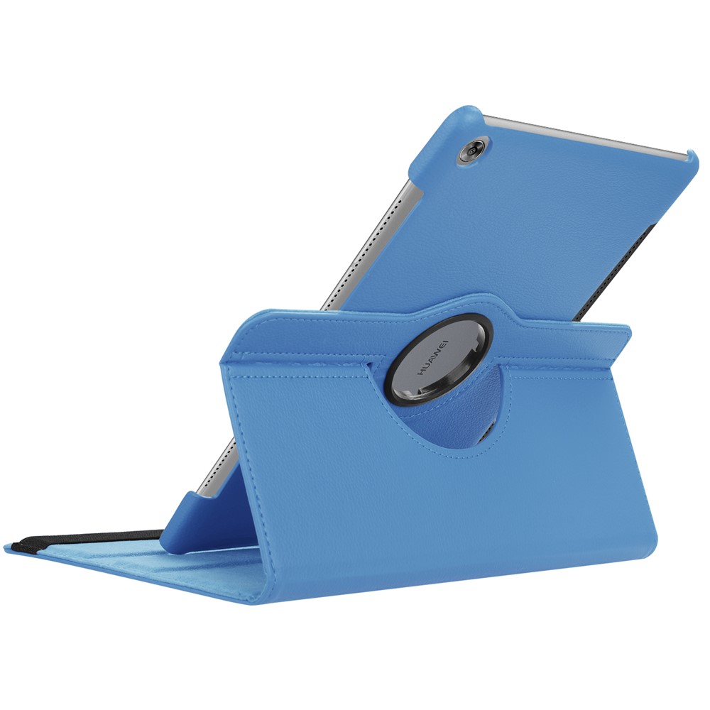 Litchi Grain Leather Stand Tablet Casing for Huawei MediaPad M5 10/M5 10 (Pro) with Elastic Band - Baby Blue-4