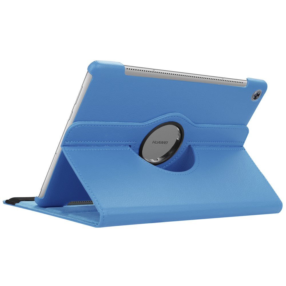 Litchi Grain Leather Stand Tablet Casing for Huawei MediaPad M5 10/M5 10 (Pro) with Elastic Band - Baby Blue-6