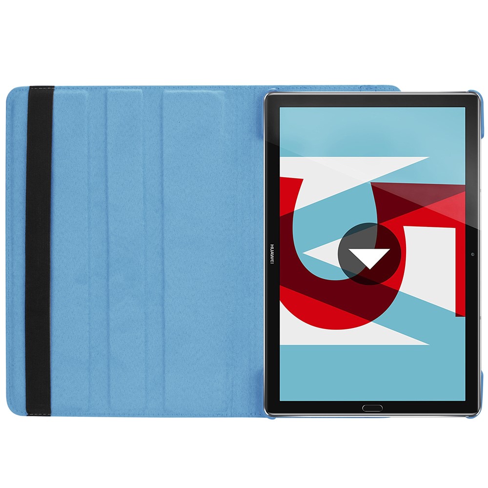 Litchi Grain Leather Stand Tablet Casing for Huawei MediaPad M5 10/M5 10 (Pro) with Elastic Band - Baby Blue-8