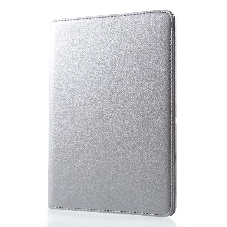Litchi Skin Leather Case with Rotating Stand for Huawei MediaPad T3 10 - Silver-3