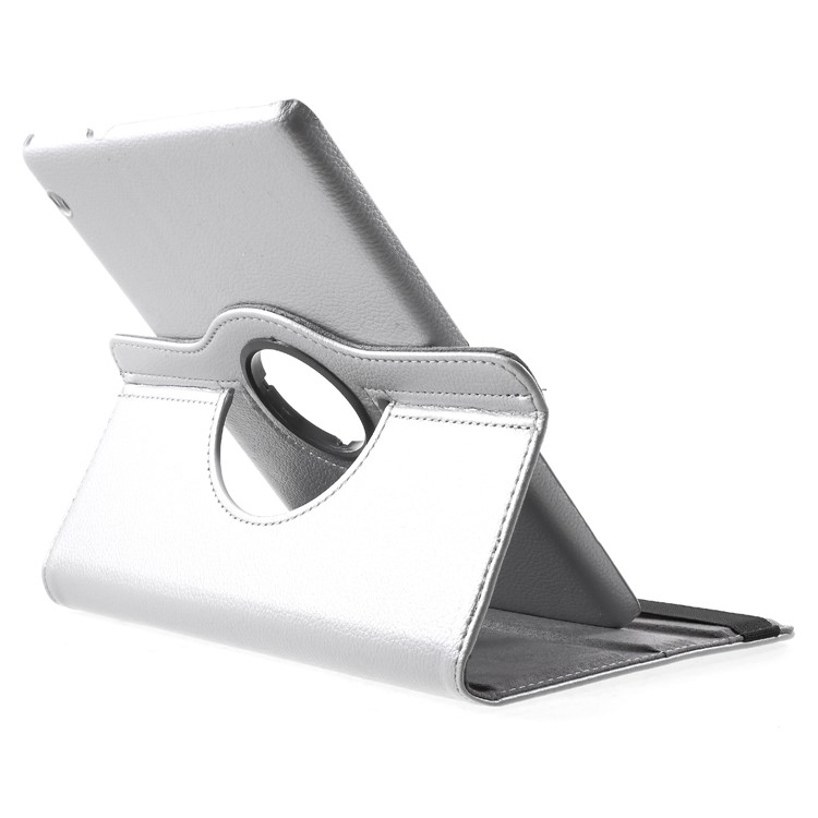 Litchi Skin Leather Case with Rotating Stand for Huawei MediaPad T3 10 - Silver-6