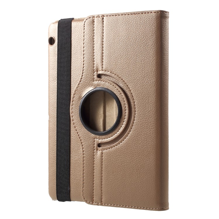 Litchi Skin Leather Cover with Rotating Stand for Huawei MediaPad T3 10 - Gold-1