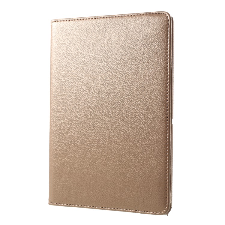 Litchi Skin Leather Cover with Rotating Stand for Huawei MediaPad T3 10 - Gold-3