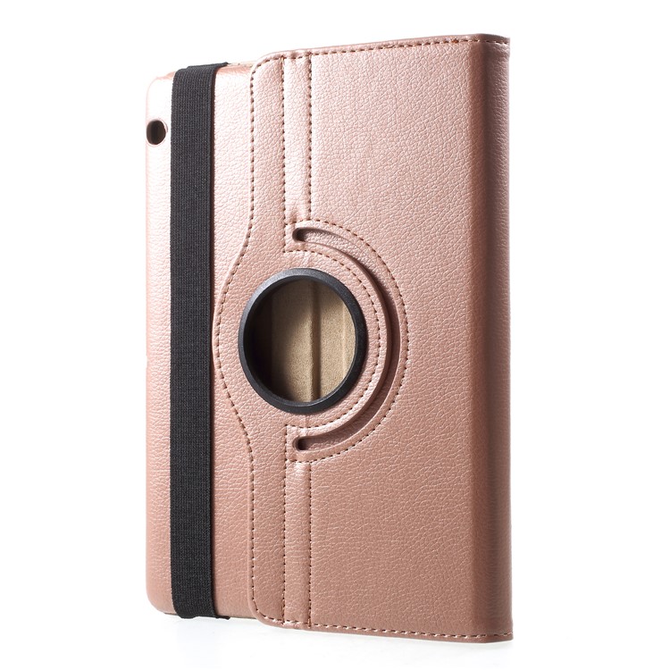 Litchi Skin PU Leather Case with Rotating Stand for Huawei MediaPad T3 10 - Rose Gold-1
