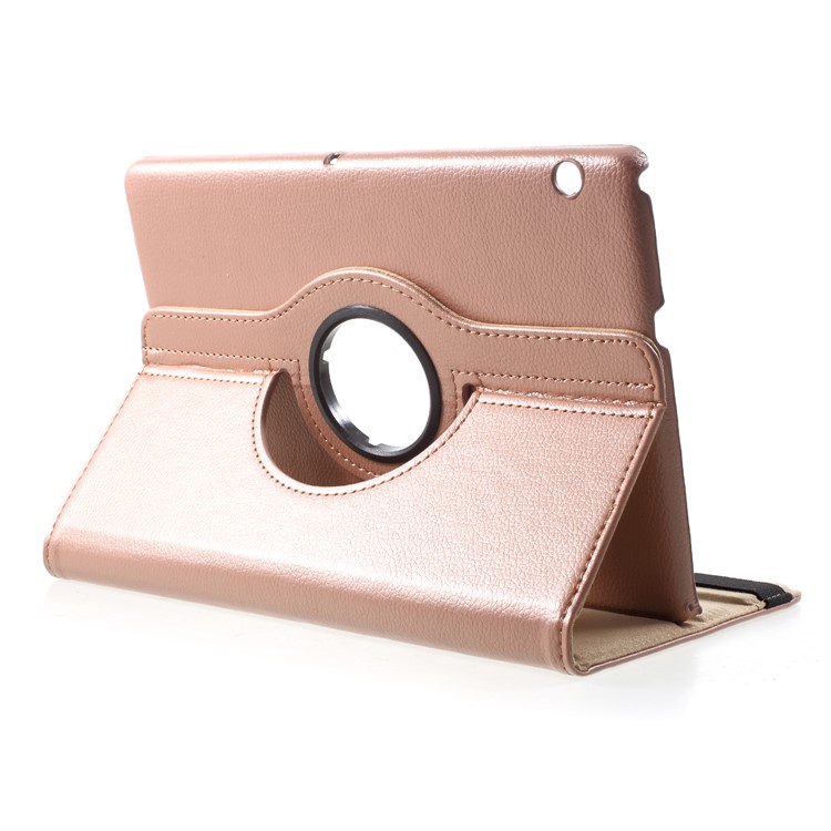 Litchi Skin PU Leather Case with Rotating Stand for Huawei MediaPad T3 10 - Rose Gold-4