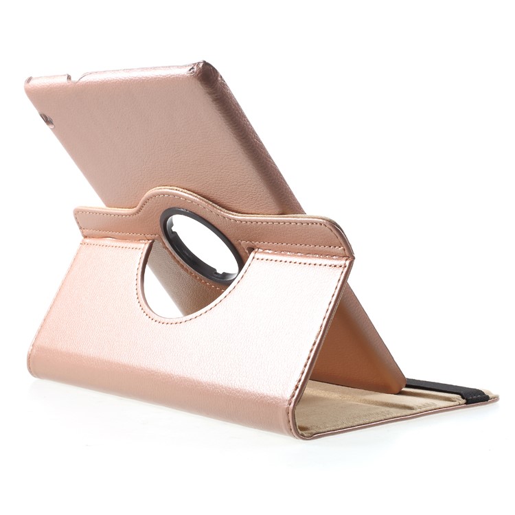 Litchi Skin PU Leather Case with Rotating Stand for Huawei MediaPad T3 10 - Rose Gold-5