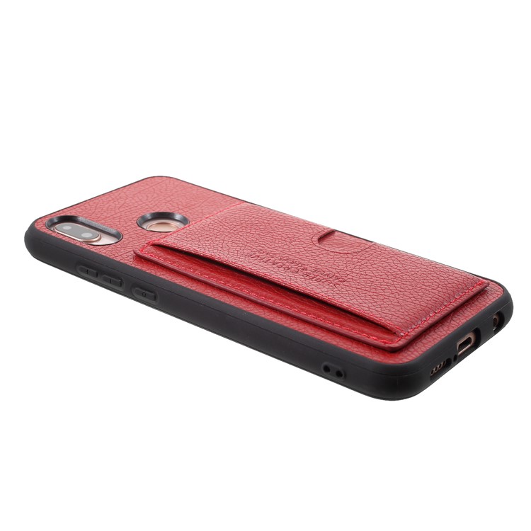 PU Leather Coated TPU Kickstand Card Holder Cover for Huawei P20 Lite/Nova 3e - Red-5