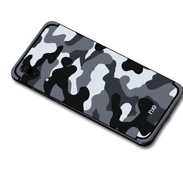 NXE Camouflage PC + TPU Hybrid Back Case for Huawei P20 with Kickstand - Grey-3