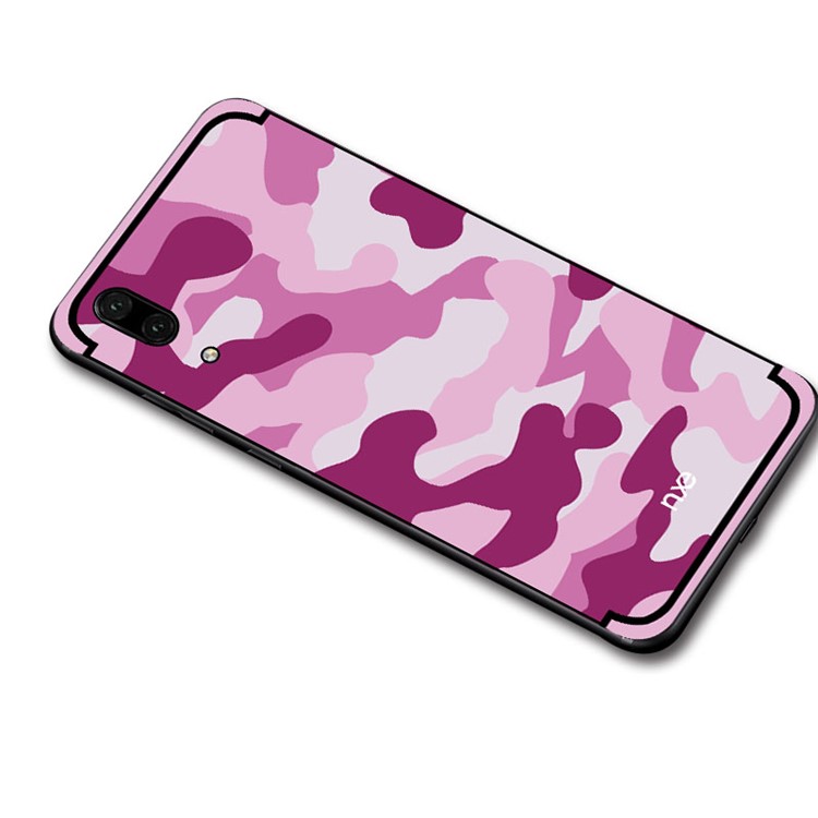 NXE Camouflage PC + TPU Hybrid Back Cover for Huawei P20 with Kickstand - Rose-3