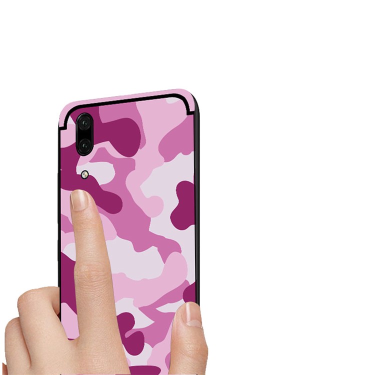 NXE Camouflage PC + TPU Hybrid Back Cover for Huawei P20 with Kickstand - Rose-4