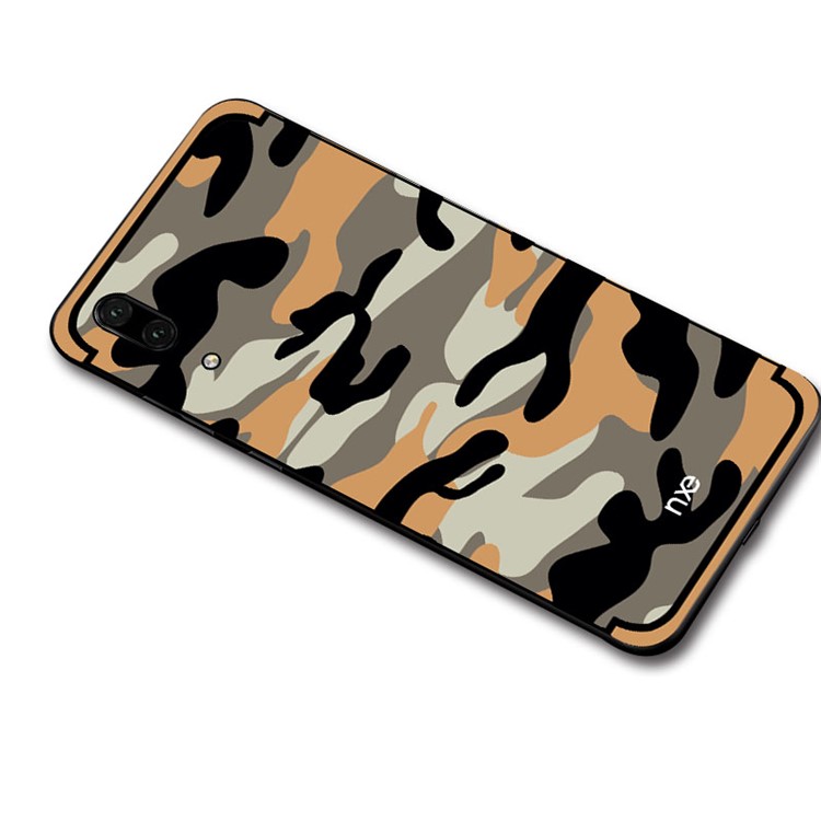 NXE Camouflage PC + TPU Hybrid Shell Case for Huawei P20 with Kickstand - Orange-3