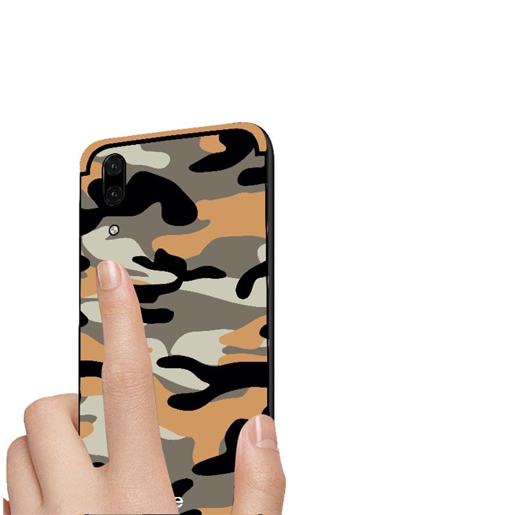 NXE Camouflage PC + TPU Hybrid Shell Case for Huawei P20 with Kickstand - Orange-4