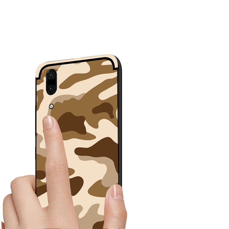 NXE Camouflage PC + TPU Hybrid Phone Casing for Huawei P20 with Kickstand - Brown-4