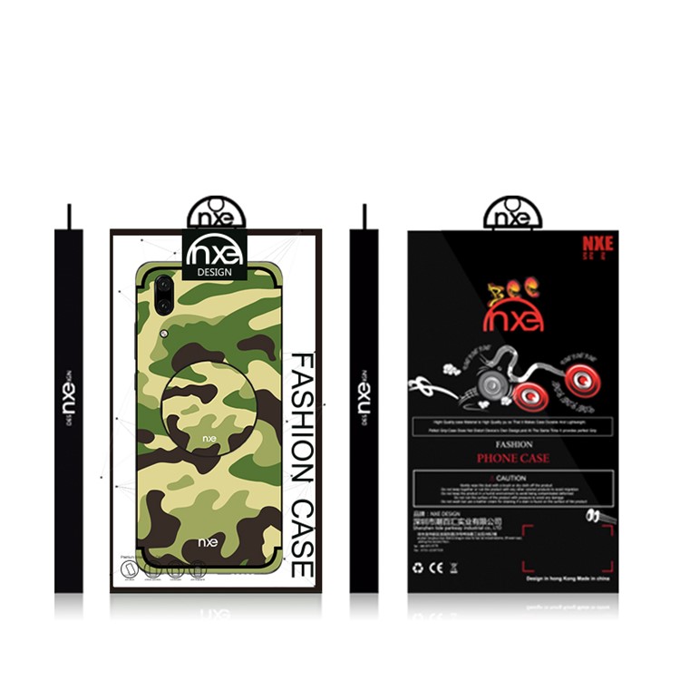 NXE Camouflage PC + TPU Combo Protective Back Case for Huawei P20 with Kickstand - Light Green-6
