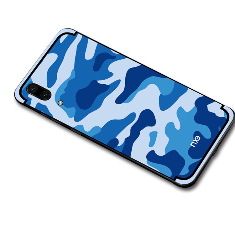 NXE Camouflage PC + TPU Hybrid Back Case for Huawei P20 with Kickstand - Blue-3