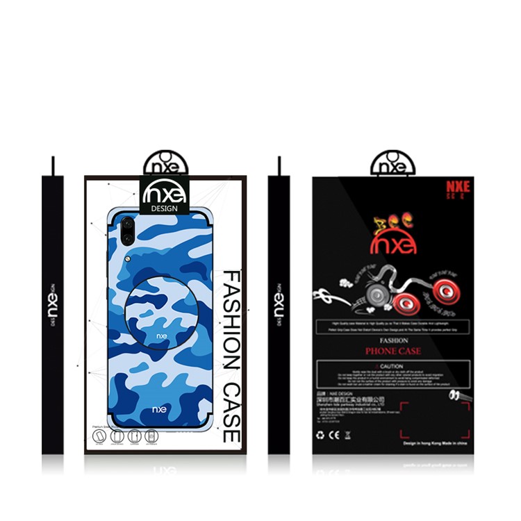 NXE Camouflage PC + TPU Hybrid Back Case for Huawei P20 with Kickstand - Blue-6