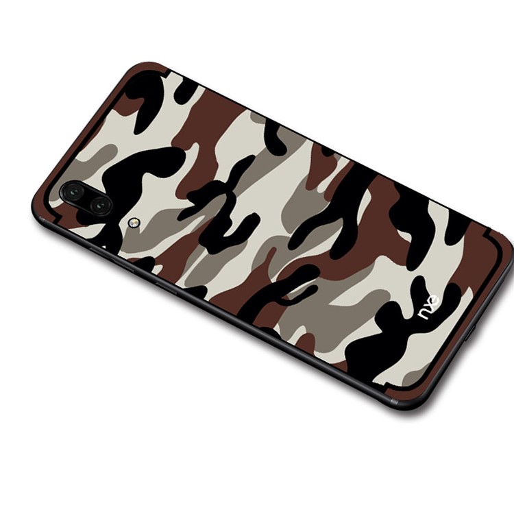 NXE Camouflage PC + TPU Combo Cover Shell for Huawei P20 with Kickstand - Coffee-3