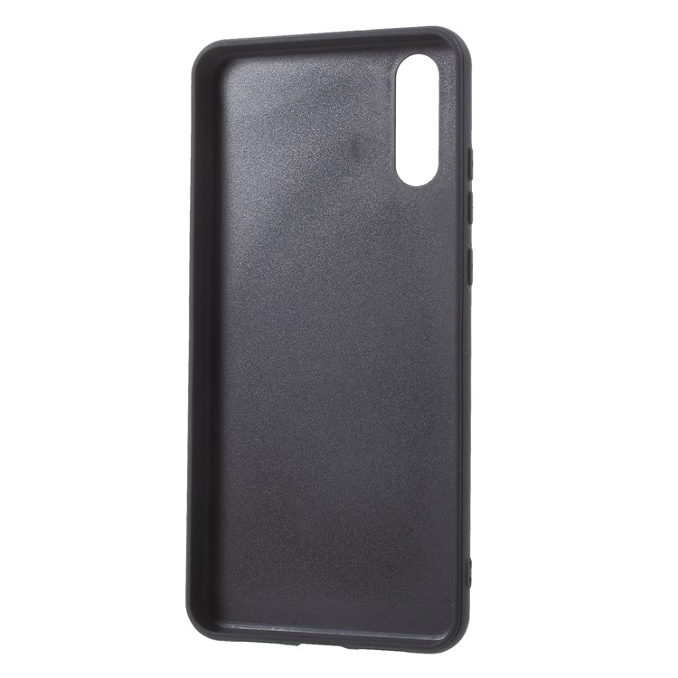 Split Leather Coated TPU Kickstand Card Holder Phone Shell for Huawei P20 - Wine Red-5