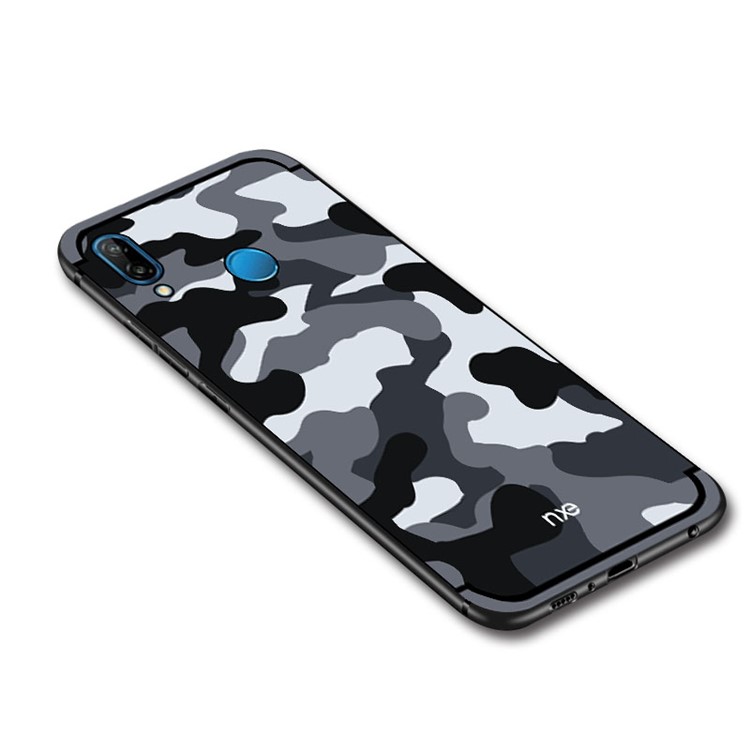 NXE Camouflage Kickstand PC+TPU Hybrid Case for Huawei P20 Lite / Nova 3e (China) - Grey-5