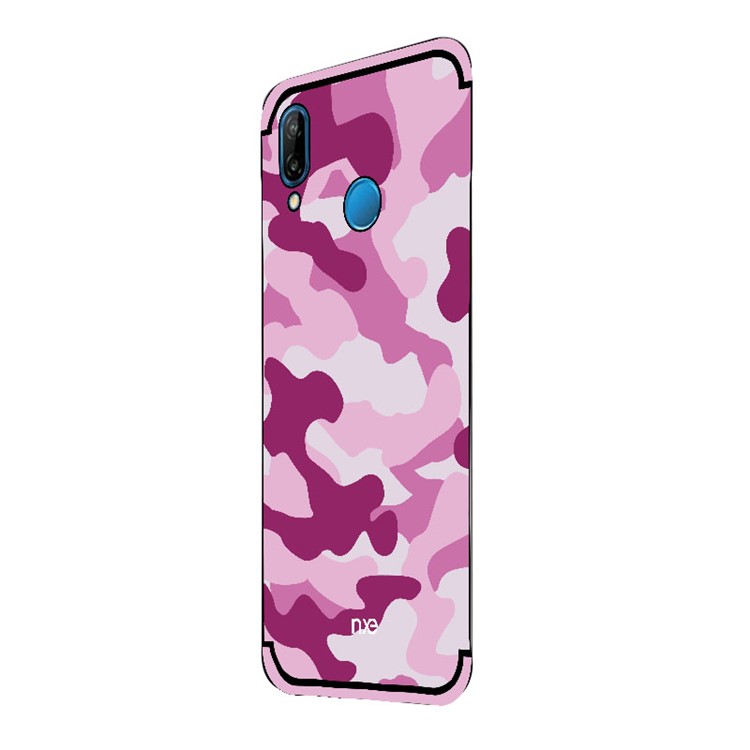 NXE Camouflage PC TPU Hybrid Casing with Kickstand for Huawei P20 Lite / Nova 3e (China) - Rose-2