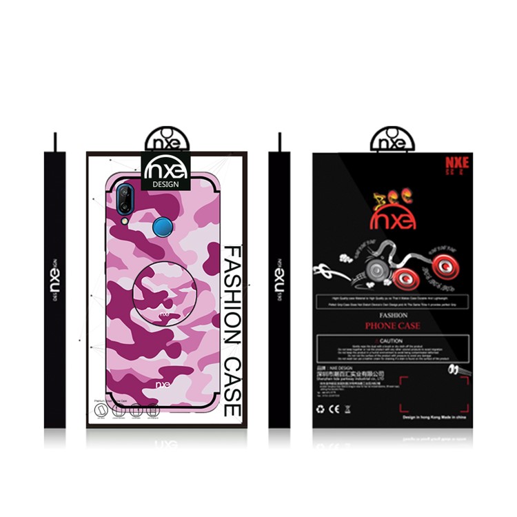 NXE Camouflage PC TPU Hybrid Casing with Kickstand for Huawei P20 Lite / Nova 3e (China) - Rose-6