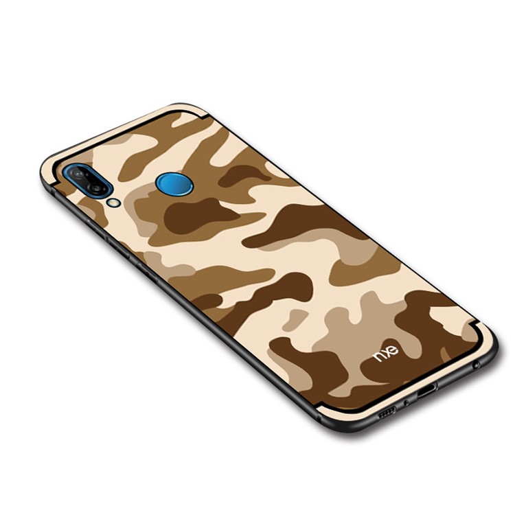 NXE Camouflage Kickstand PC TPU Hybrid Shell Case for Huawei P20 Lite / Nova 3e (China) - Brown-5