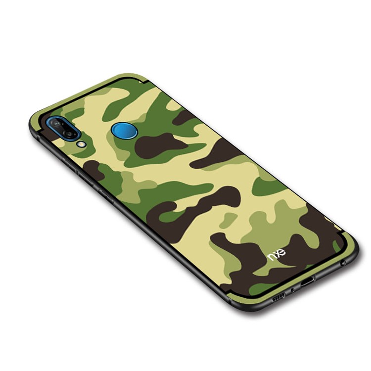 NXE Camouflage Kickstand PC TPU Hybrid Mobile Phone Back Case for Huawei P20 Lite / Nova 3e (China) - Light Green-5