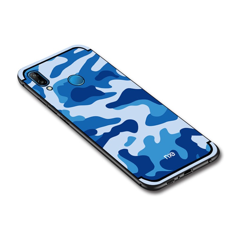 NXE Camouflage Kickstand PC TPU Combo Back Thin Case for Huawei P20 Lite / Nova 3e (China) - Blue-5