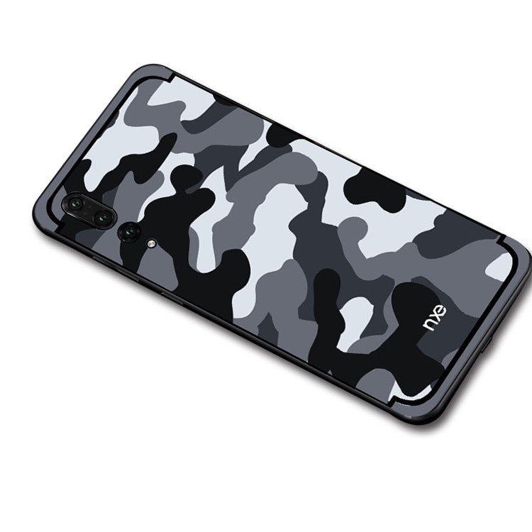NXE for Huawei P20 Pro Camouflage Pattern PC TPU Hybrid Case with Pop Out Stand - Grey-3
