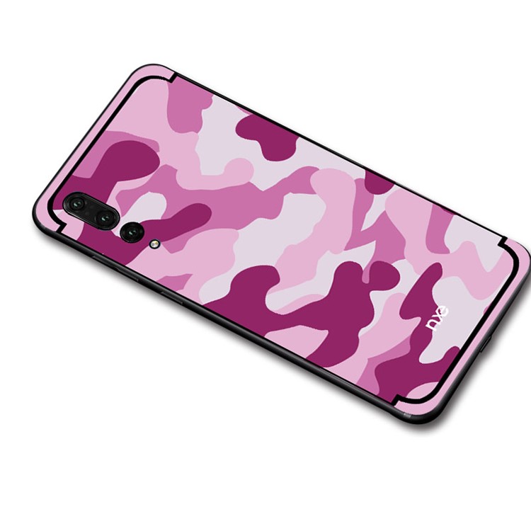 NXE for Huawei P20 Pro Camouflage Pattern PC TPU Hybrid Cover with Pop Out Stand - Pink-3