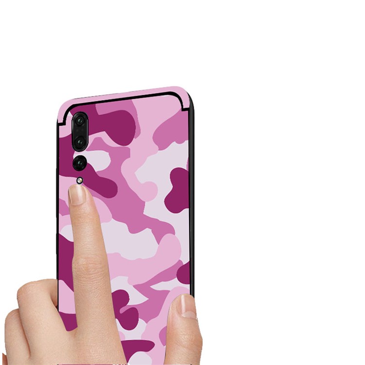 NXE for Huawei P20 Pro Camouflage Pattern PC TPU Hybrid Cover with Pop Out Stand - Pink-4